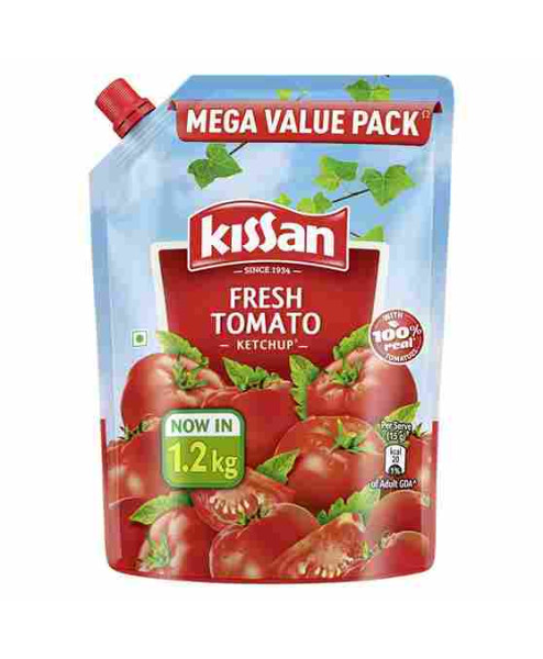 Kissan Fresh Tomato Ketchup Pouch, 1.2 Kg 